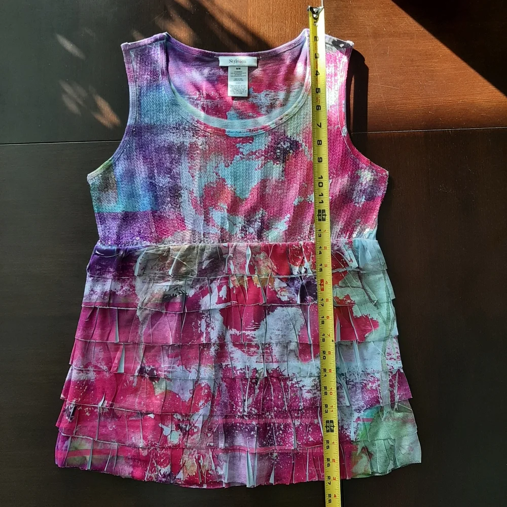 Colorful Tank Top With Ruffles 🏖🏝 - Picture 3 of 7